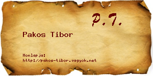 Pakos Tibor névjegykártya